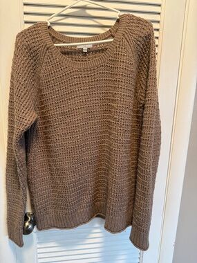 GAP Women’s Waffle Knit Crewneck Sweater in Brown
